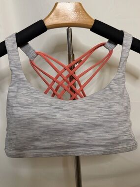 GREY/ORANGE LULULEMON FREE TO BE BRA